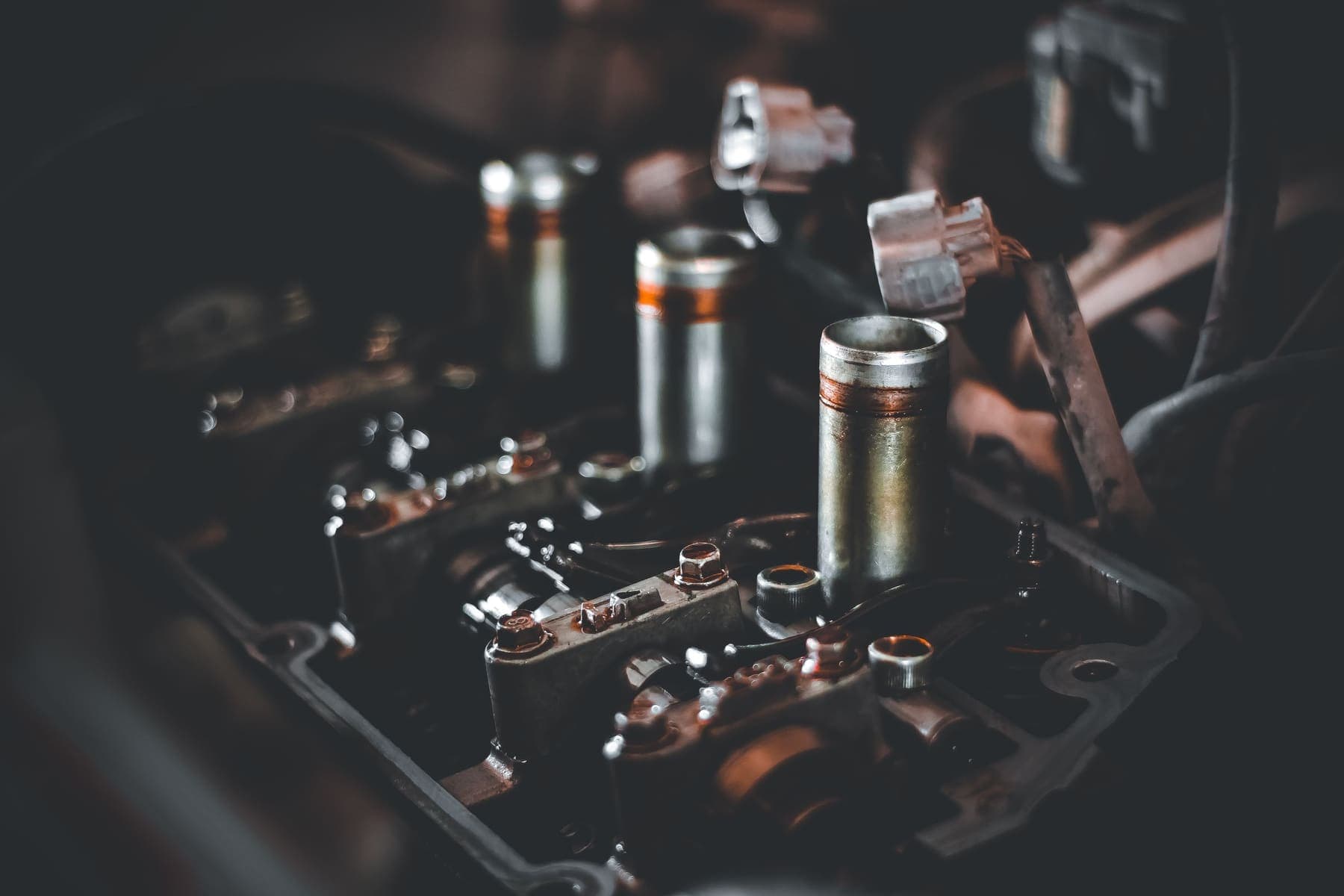 Engine valves close up